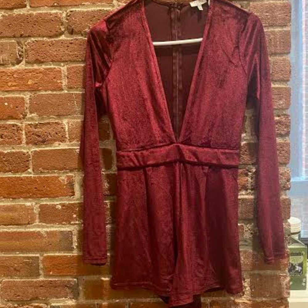 Velvet Deep V Tobi Romper